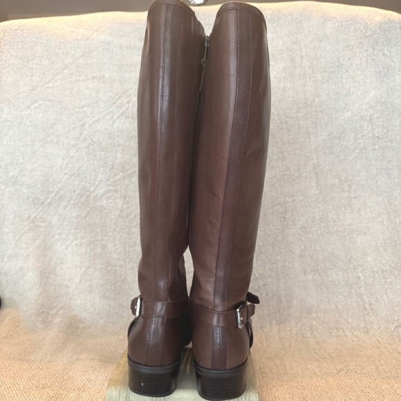 Lauren Ralph Lauren Marion Harness Tall Riding Boots Brown Leather 7.5B - Picture 7 of 15